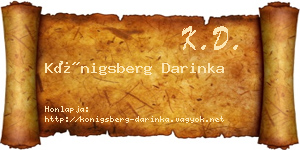 Königsberg Darinka névjegykártya